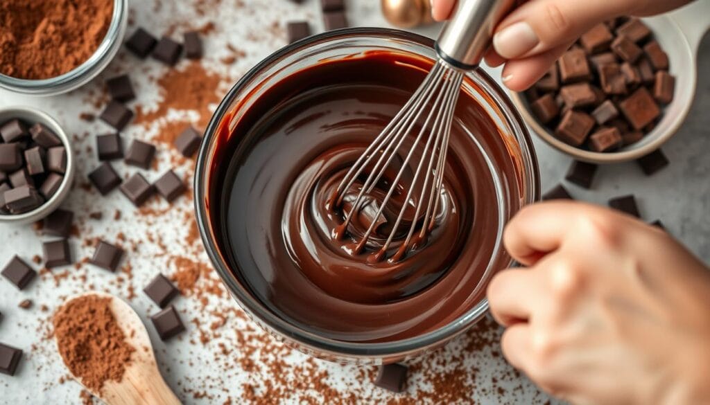 Chocolate Fudge Frosting Preparation