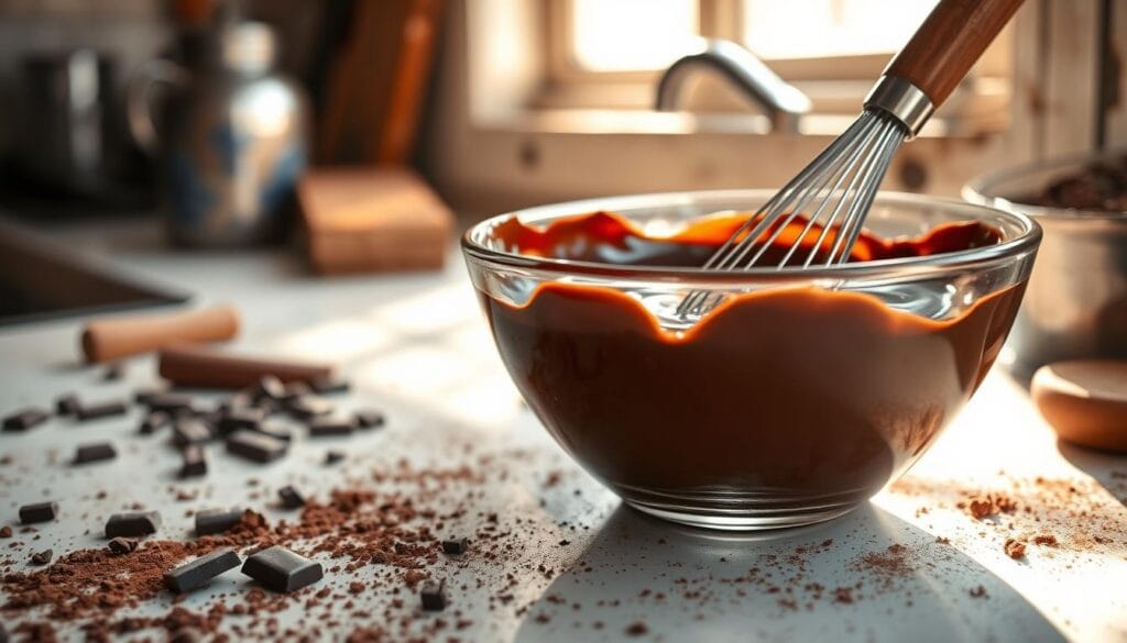 Chocolate Ganache Topping Preparation