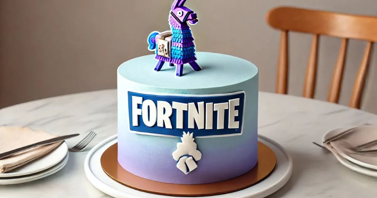 Cream Fortnite Cake at Home