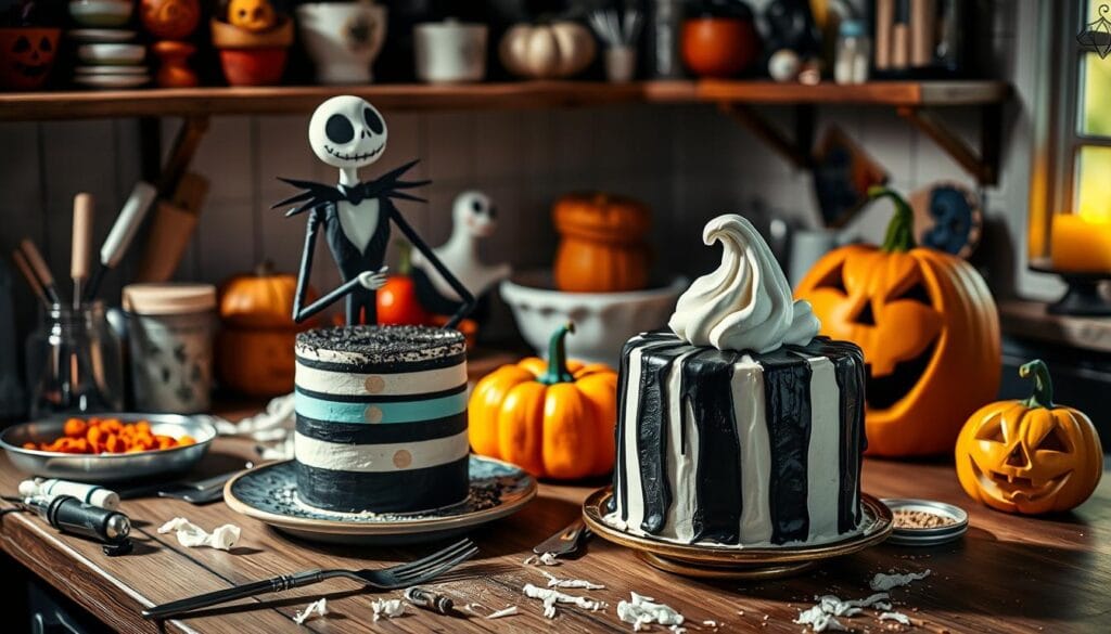 Jack Skellington Cake Baking Process