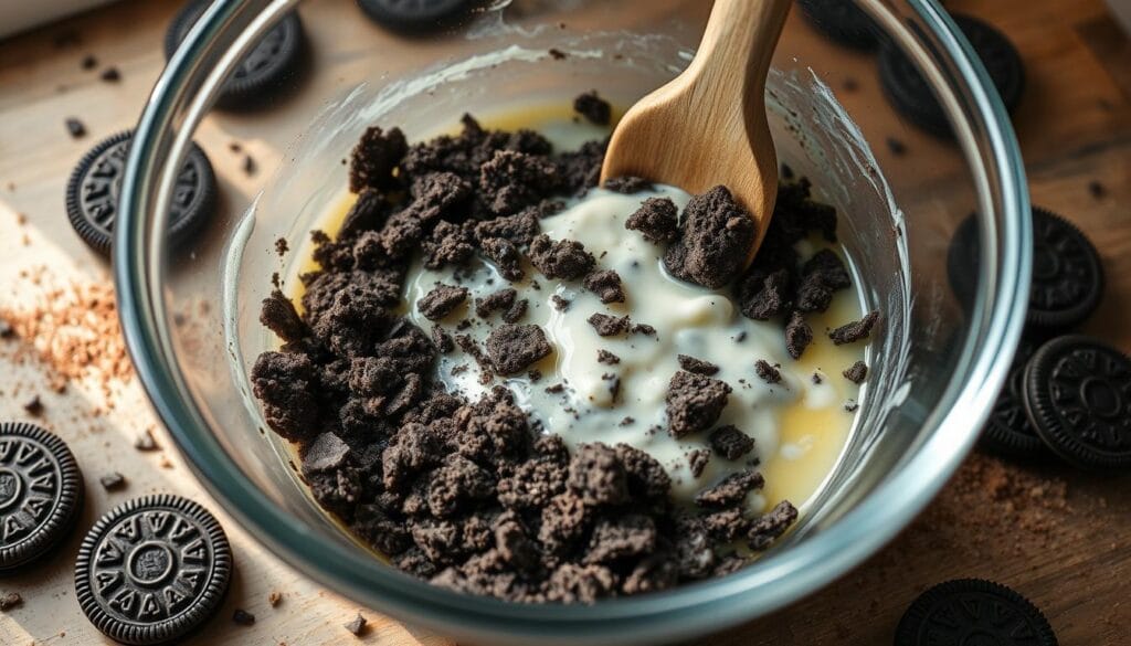 Oreo Cookie Crust Preparation