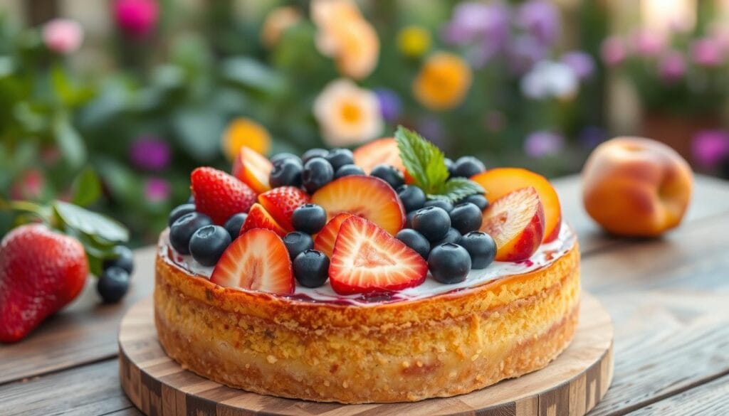 Seasonal fruit and cheese cake combinations