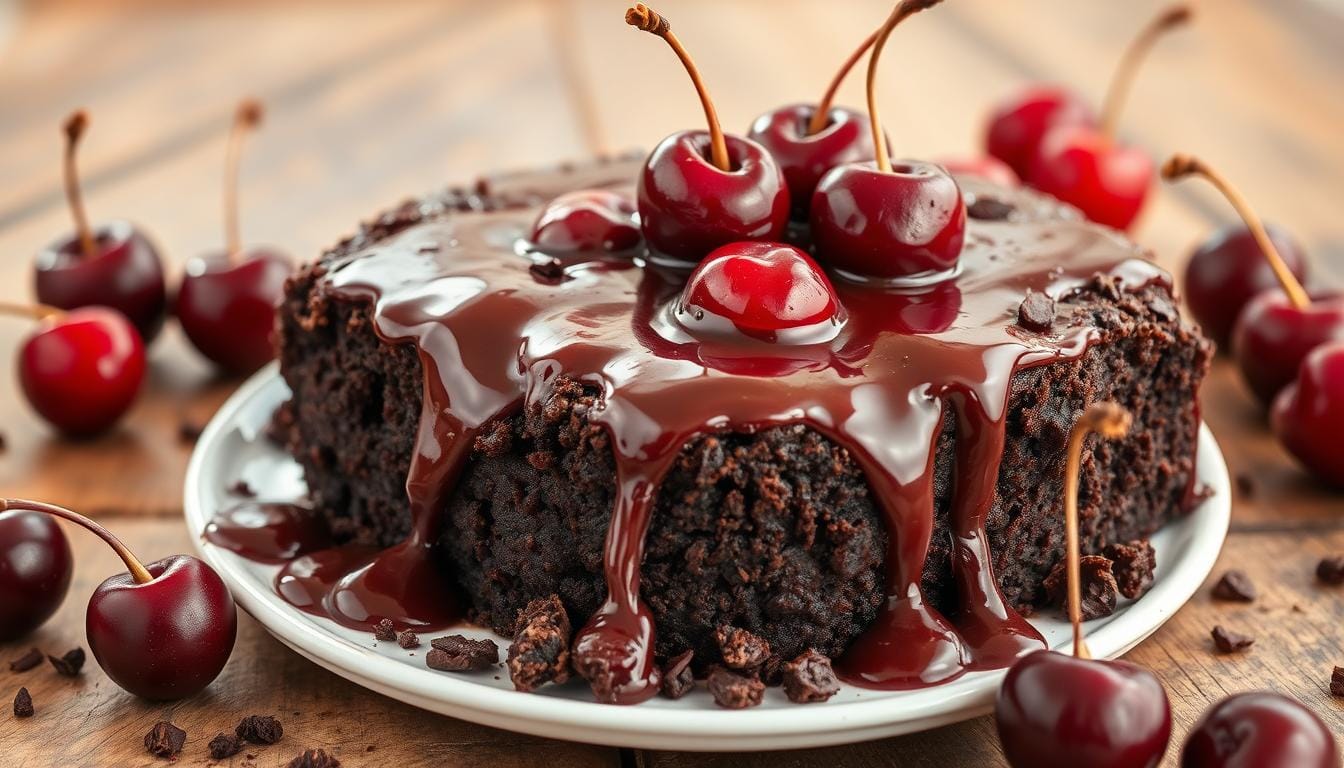 chocolate cherry dump cake