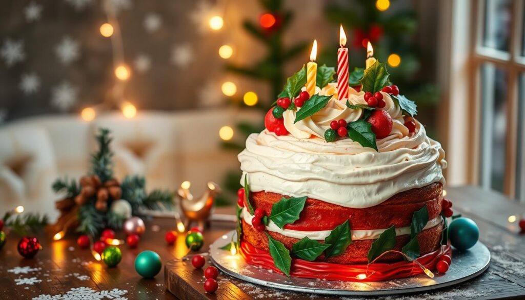 christmas birthday cake