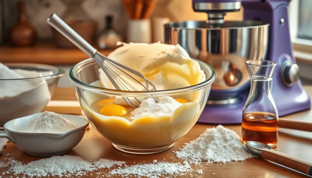 cream cheese coffee cake mixing