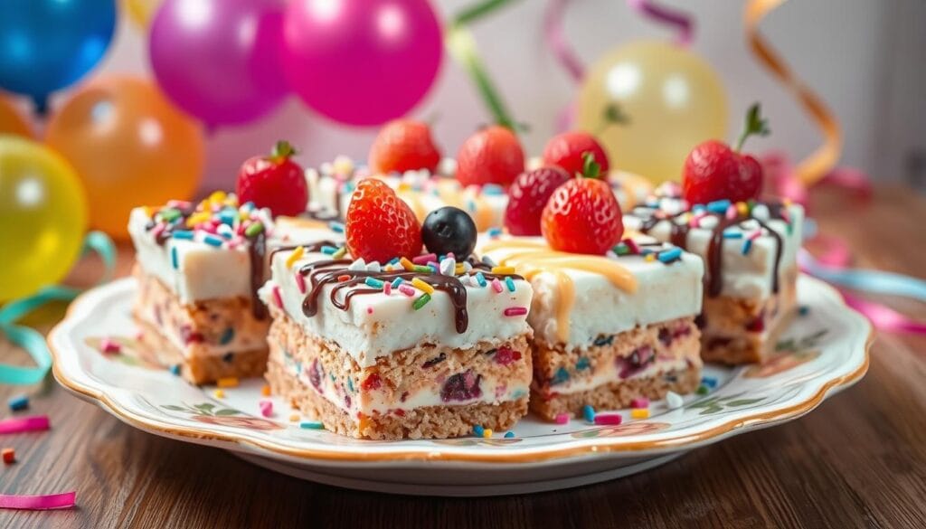 no bake birthday cake bars