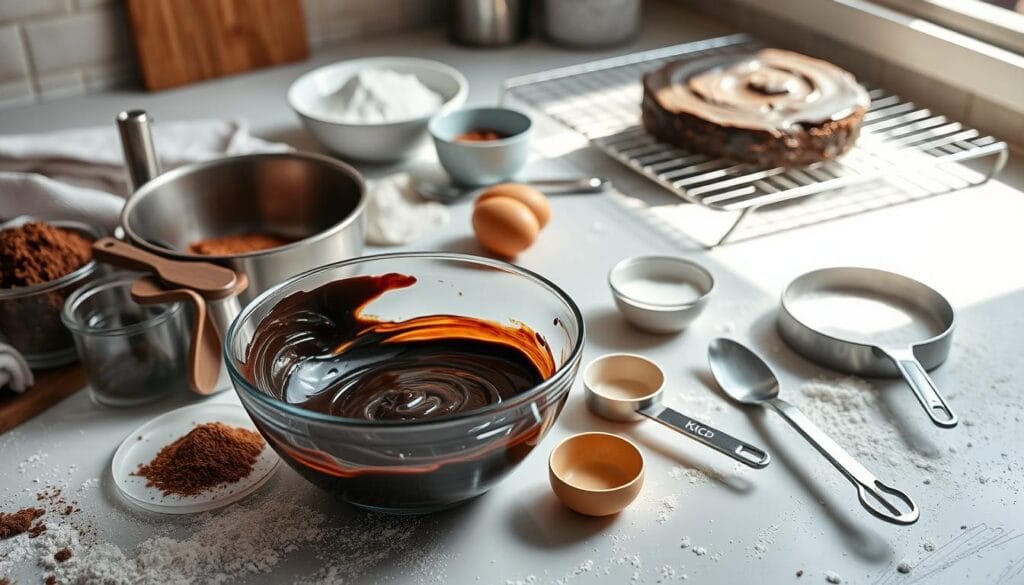 Bakery-Style Chocolate Cake Preparation