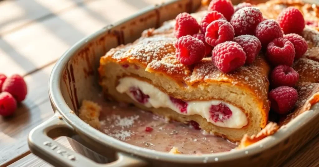 Raspberry Cream Cheese French Toast Casserole