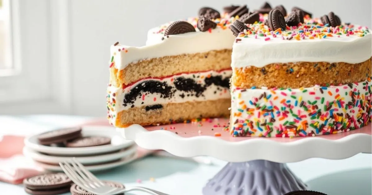 no-bake funfetti Oreo icebox cake