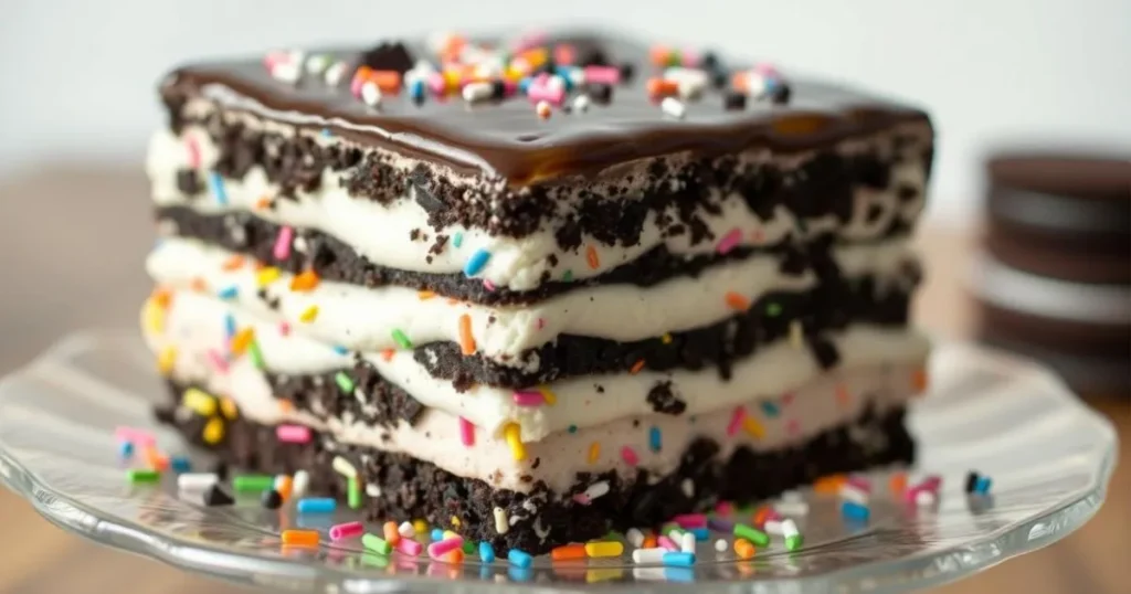 no-bake funfetti Oreo icebox cake