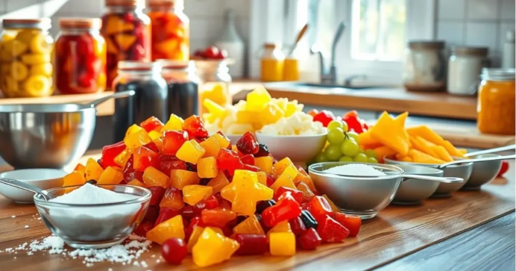 Candied fruit for fruitcake