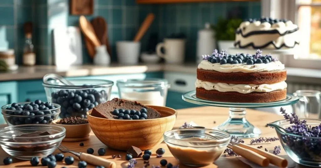 blueberry chocolate lavender dream cake