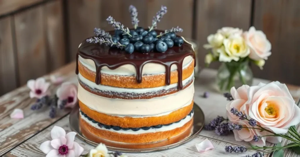 blueberry chocolate lavender dream cake