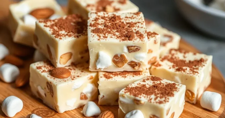 white chocolate rocky road fudge