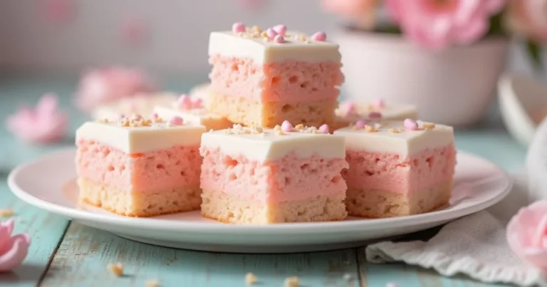 Pink Vanilla Cake Squares