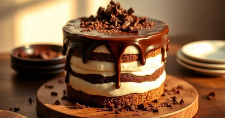 no-bake cream and chocolate cake