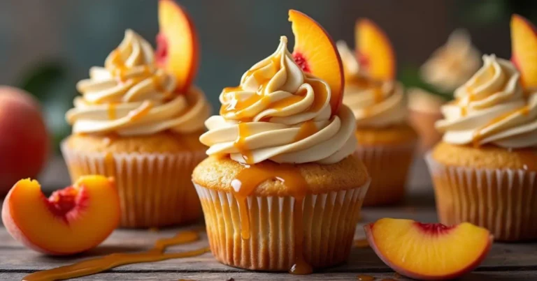 Caramel Peach Cupcakes